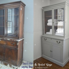 4. Tato kredenc byla v opravdu zoufalém stavu, ale podařilo se ji obnovit. Důkaz, že někdy stačí jen štětec a moderní barva.