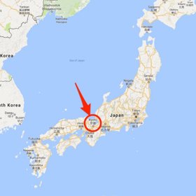 Kjóto se nalézá ve střední části největšího japonského ostrova Honšú.