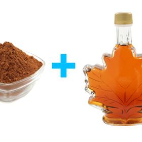 ... smíchaný s kakaem a javorovým sirupem.