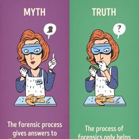 4. Mýtus: Forenzní procesy dokážou najít odpovědi na téměř všechny otázky a významně usnaďnují řešení kriminálních případů. Skutečnost: Tyto procesy pouze pomáhají shromažďovat důkazy.