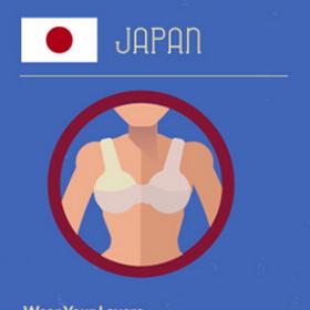 Japonsko: Ženy musí ze zákona nosit podprsenky v budovách s klimatizací.