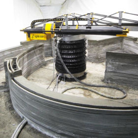 Hlavní části – včetně zdí a obvodového pláště budovy – byly vytištěny z betonové směsi zvlášť.