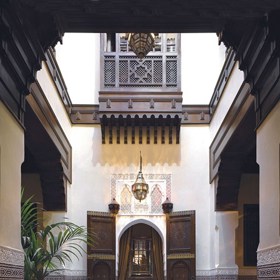 2. Nádvoří hotelu Royal Mansour v marockém městě Marrákéš.