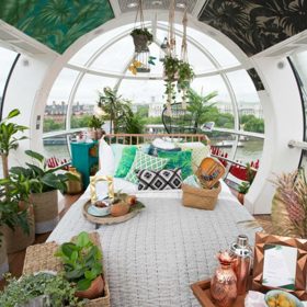 Ta se ale pěkně zazelenala! Společnosti TripAdvisor Rentals a Wayfair se spojily, aby proměnily jednu z 32 kabinek Londýnského oka v domov plný přírody.