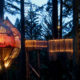 5. The Redwoods Treehouse, Auckland, Nový Zéland. Ideální místo pro ubytování svatebčanů (pokud chystáte svatbu komorních rozměrů). Tento pohádkový stromový domek pojme až 30 lidí (sezení) a 50 lidí (stání).