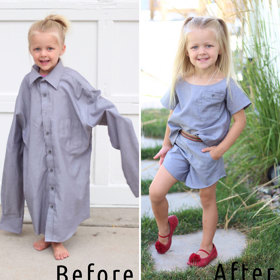 Ze starých košil úchvatné dětské outfity! Američanka (27) šije proti plýtvání i poporodním depresím