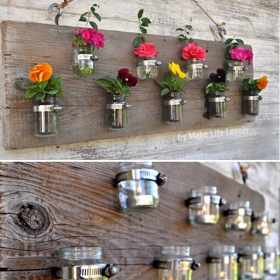 1. Zavařovačky. V domácnosti se kupí jako prach, tak proč je neproměnit v uhrančivou dekoraci?