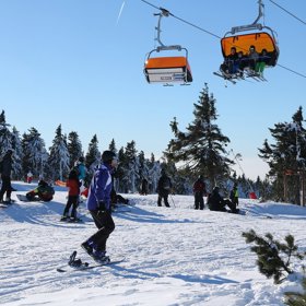 Skiareál Klínovec. 