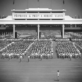 První spartakiáda roku 1955.