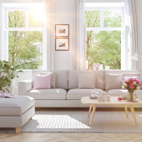 Sundejte temné zimní závěsy a nahraďte je za nějaké světlé, které osvěží váš byt.