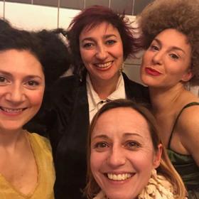 S kolegyněmi z Dejvického divadla.