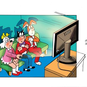 V nových dílech už komiksové postavičky sledují televizi, notebook nebo tablet