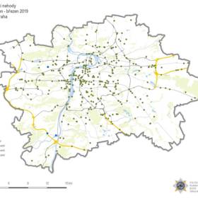 Nehody v Praze leden-březen 2019
