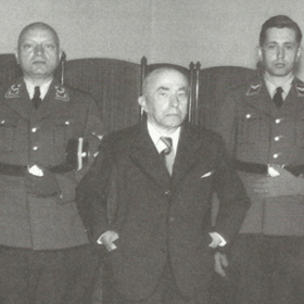 Emanuel Moravec s prezidentem Háchou.