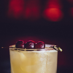 Signature drink Grape escape.