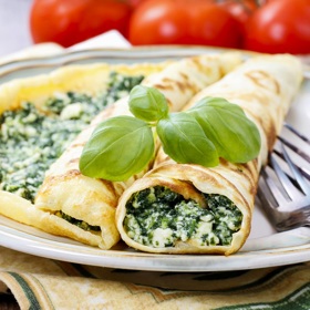 Špenátové palačinky.