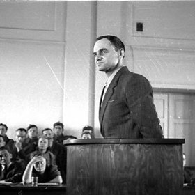 Dne 15. května 1948 byl během zinscenovaného soudního procesu společně se třemi druhy odsouzen komunisty k trestu smrti.