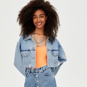Sukně se stříbrnými knoflíky, Pull&Bear, 549 Kč
