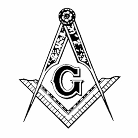 Znak Svobodných zednářů, k nimž se Smíchovský hlásil.