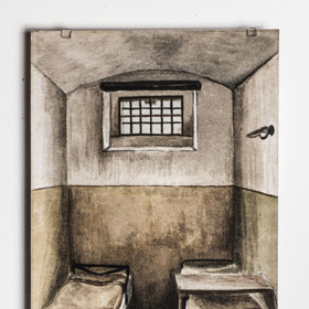 Exponáty v Památníku obětí justičních zločinů v Drážďanech.