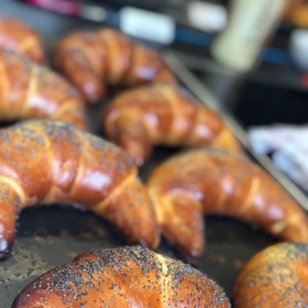 Loupáky:

Suroviny:

500 g hladká mouka
250 g mléko
85 g cukr krupice
15 g vanilkový cukr
1 žloutek
75 g měkké máslo
25 g droždí 
vajíčko na potření
mák, hrubý cukr.

Postup:

V mléce rozmícháme droždí a asi 100 g mouky, přikryté necháme 1 hodinu kynout v pokojové teplotě. Po vykynutí přidáme zbylé ingredience a vypracujeme hladké, nelepivé těsto. Zakryjeme a na teplém místě necháme vykynout. Rozdělíme na dílky po 50 g, uválíme do kuličky a ty posléze do pramene, který vytvarujeme do loupáčku. Necháme na plechu s pečicím papírem vykynout. Předehřejeme troubu na 180 °C. Loupáčky potřeme rozšlehaným vajíčkem a posypeme mákem a hrubým cukrem. Pečeme prudce a krátce, asi 7-8 minut. Nejlepší jsou ještě vlažné, samozřejmě s pravým máslem a domácím jahodovým džemem. 

