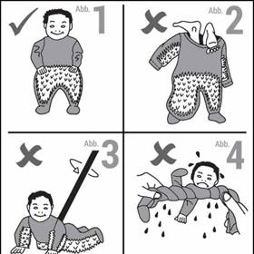 Názorné instrukce, jak baby mop používat a čeho se vyvarovat.