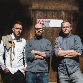 Tým restaurace Benjamin executive chef Štěpán Návrat, head chef nr. 1 Radek Jakubec, head chef nr. 2 Gavin Lewis.