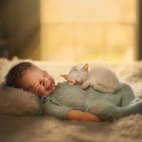 Pro miminka je přítomnost zvířecího tepla velmi příjemná a uklidňuje je. 