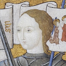 Johanka z Arku (Jana z Arku byla francouzská hrdinka, která stanula v čele francouzských vojsk za stoleté války v boji proti Angličanům a posléze byla upálena za kacířství.