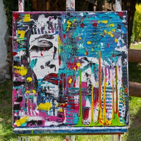 Obraz plzeňské malířky Elaine Lóre, která prostřednictvím umění bojuje se sociální fobií.