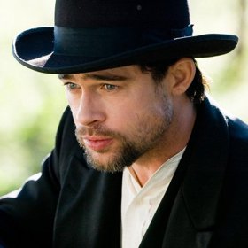 Brad Pitt jako Jesse James ve filmu  ve filmu The Assassination of Jesse James.