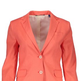 Sako ze směsi bavlny a lnu je ideální pro teplejší počasí babího léta. Krátký střih nejvíc sluší drobnější postavě s útlými boky. 