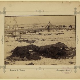 Zastřelené indiánské ženy.