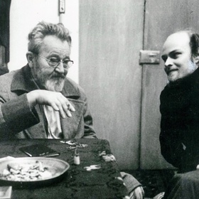 Jan Werich poskytl ve vyšším věku mnoho rozhovorů – zde s Jaromírem Pelcem, autorem knihy o Osvobozeném divadle.