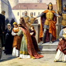 Manželé opravdu neměli jednoduchý vztah. Zde například Jan nechává odvézt syna Václava od Elišky, která musela odjet na Mělník.