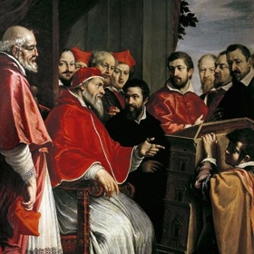 Papež Julius III. usedl do úřadu v únoru 1550 a po velkých plánech na různé reformy se nakonec věnoval jen sám sobě a mladíkovi Innocenzovi.