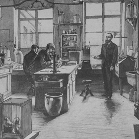 Základy boje s tuberkulózou položil 24. března 1882 Roberta Kocha, objevitel bakterie, která způsobuje toto onemocnění. Na obrázku můžete vidět jeho strohou laboratoř. I v takových podmínkách dokázal udělat obrovský objev...