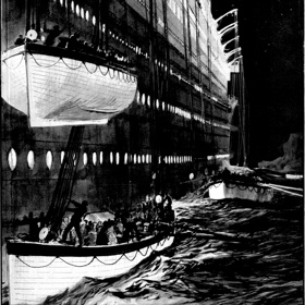 Spouštění záchranných člunů na hladinu – bylo jich málo, některé se zaplnily jen zčásti a další byly nepoužitelné. O kolik víc životů by bylo možné zachránit, kdyby posádka lépe věděla, jak se v takové chvíli zachovat?