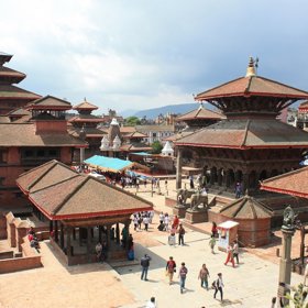 Palác Kumárí se nachází na náměstí Durbar v Káthmándském údolí.
