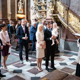 Křest proběhl v kostele Svatého Františka z Assisi.