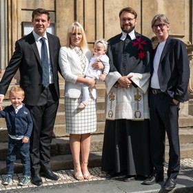 Jiří Strach se nedávno stal jedním z kmotrů Terezy Aleny Skopečkové, dcery politika Jana Skopečka.