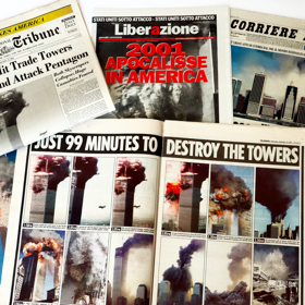 Výběr z dobového tisku ukazuje zásadní okamžiky 11. září 2001.