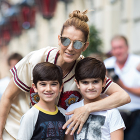 Céline Dion s dvojčaty Eddym a Nelsonem.