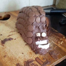 Zpackaný dort ježek.