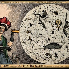Velký zápach na Temži ohromil v polovině 19. století celý Londýn. Připomeňme si, jak v té době řeku viděli obyvatelé města a noviny. Je libo polévku plnou příšer?