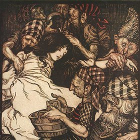 Postava Sněhurky se mohla inspirovat buď Margharetou von Waldeck (otrávili ji a její otec vlastnil doly, kde zaměstnával malé děti), nebo Marií Sophií von Erthal (měla hračku zvanou mluvící zrcadlo).