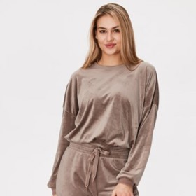 Příjemné dámské tepláky ze sametově hebkého materiálu na domácí nošení v béžovém odstínu. Hunkemöller, 759 Kč