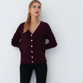 
Hnědý propínací svetr s ozdobnými knoflíky, Mohito, 499 Kč