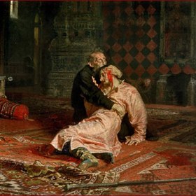 ...ale i vlastního syna Ivana Ivanoviče. Jednou totiž nechal brutálně zmlátit jeho těhotnou manželku za to, že prý nosila neslušné šaty. Potratila. Když se to Ivan Ivanovič dozvěděl, postavil se mu. Ivan IV. ho pak během rvačky zabil úderem hůlky do hlavy.