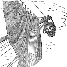 Jeho hlava nakonec skončila na stěžni. 
